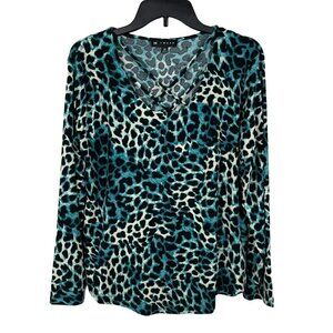 N‎ Touch Women Long Sleeve Print Top Blouse Size M